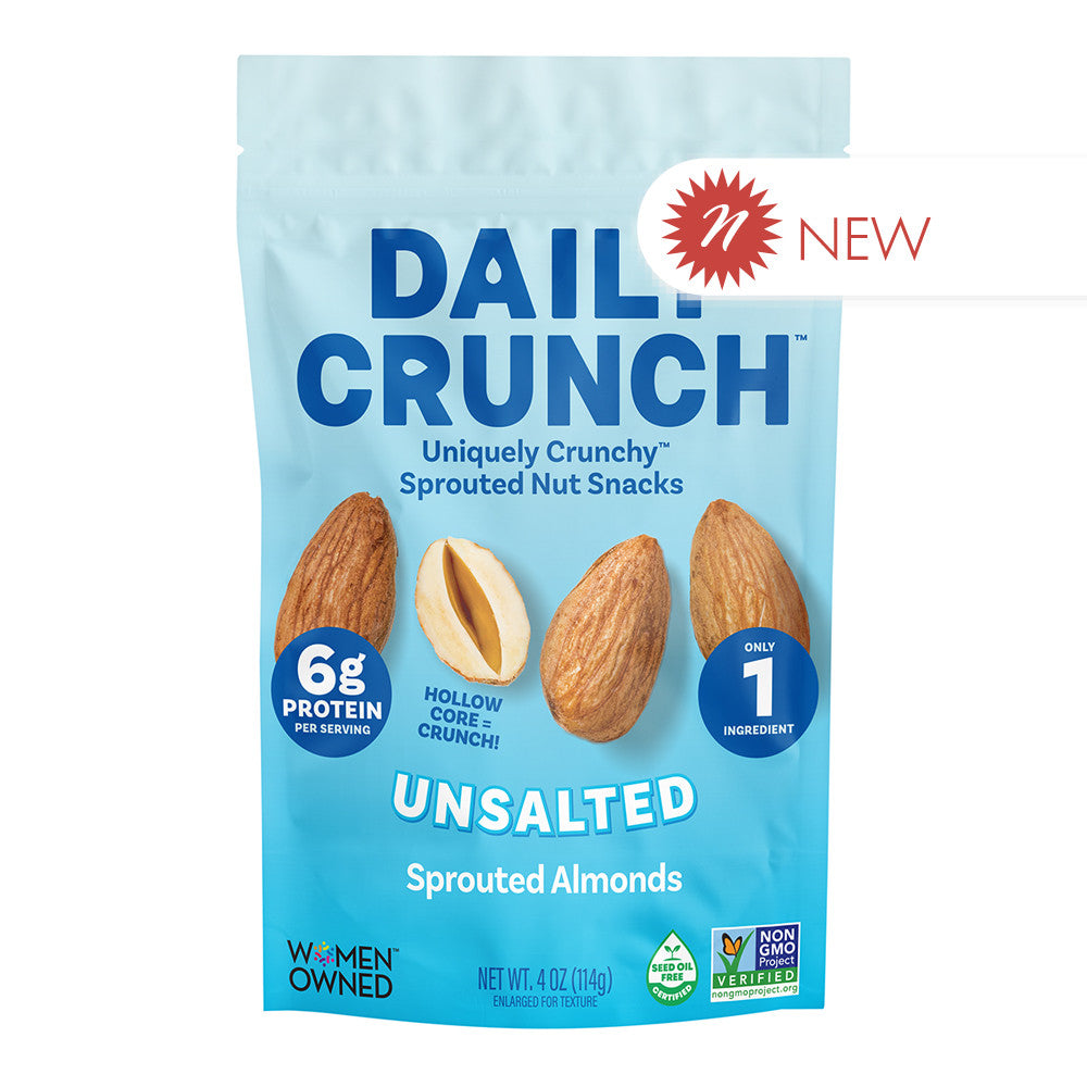Wholesale Daily Crunch - Unsalted Og Sprouted Almonds - 4Oz- Bulk