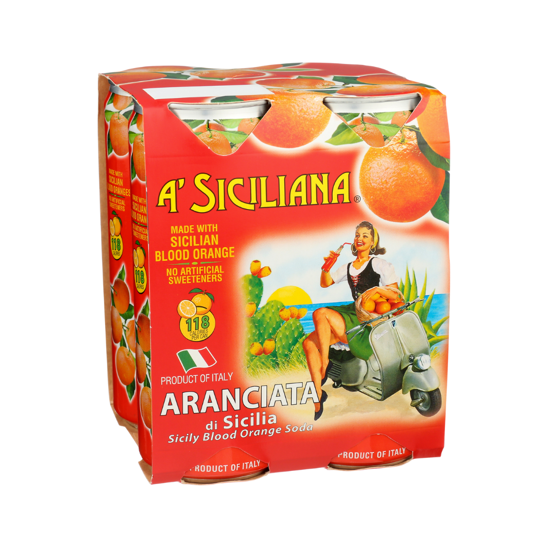 Wholesale Siciliana Sicilian Blood Orange Soda 4-Pack 330 ML-24ct Case Bulk