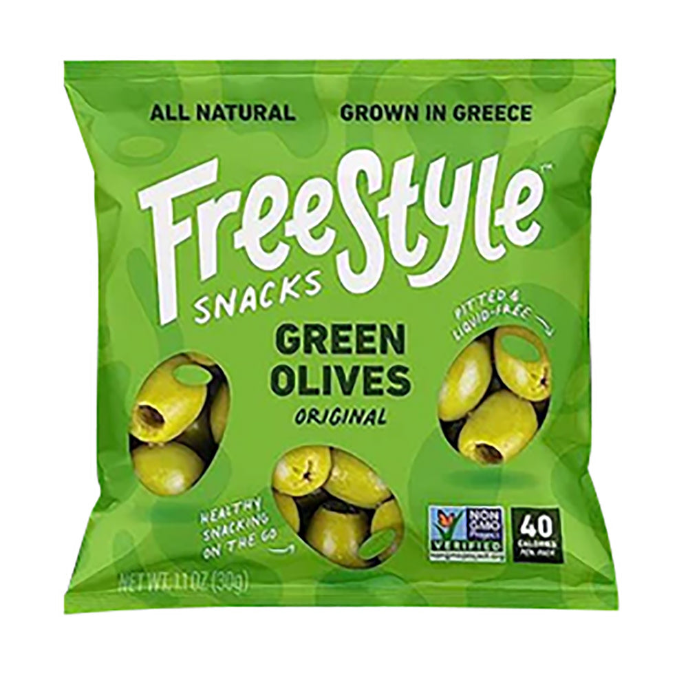 Wholesale Freestyle Snacks Original Green Olive 1.1 Oz Bag-120ct Case Bulk