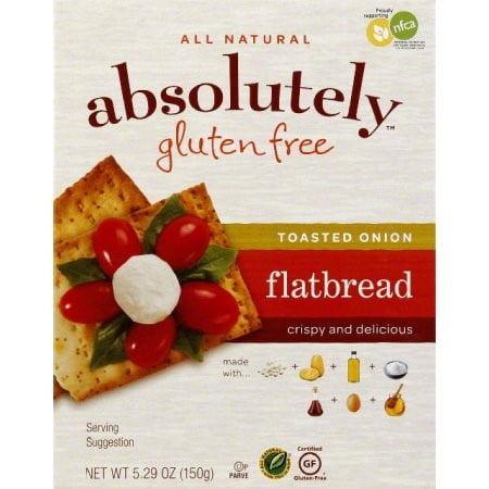 Absolutely Gluten Free Flatbread Toasted Onion 5.29 oz Bag
