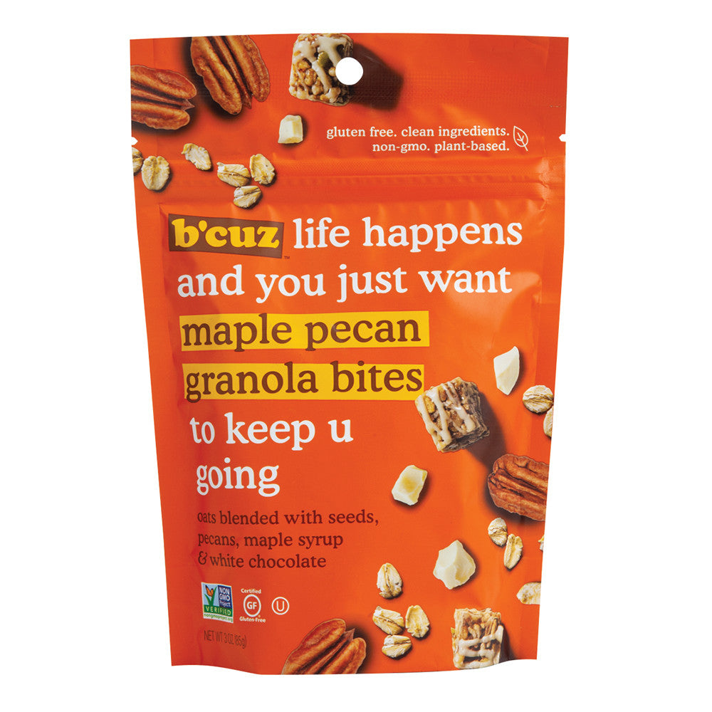 Wholesale B'Cuz Granola Bites Maple Pecan 3 Oz Pouch- Bulk