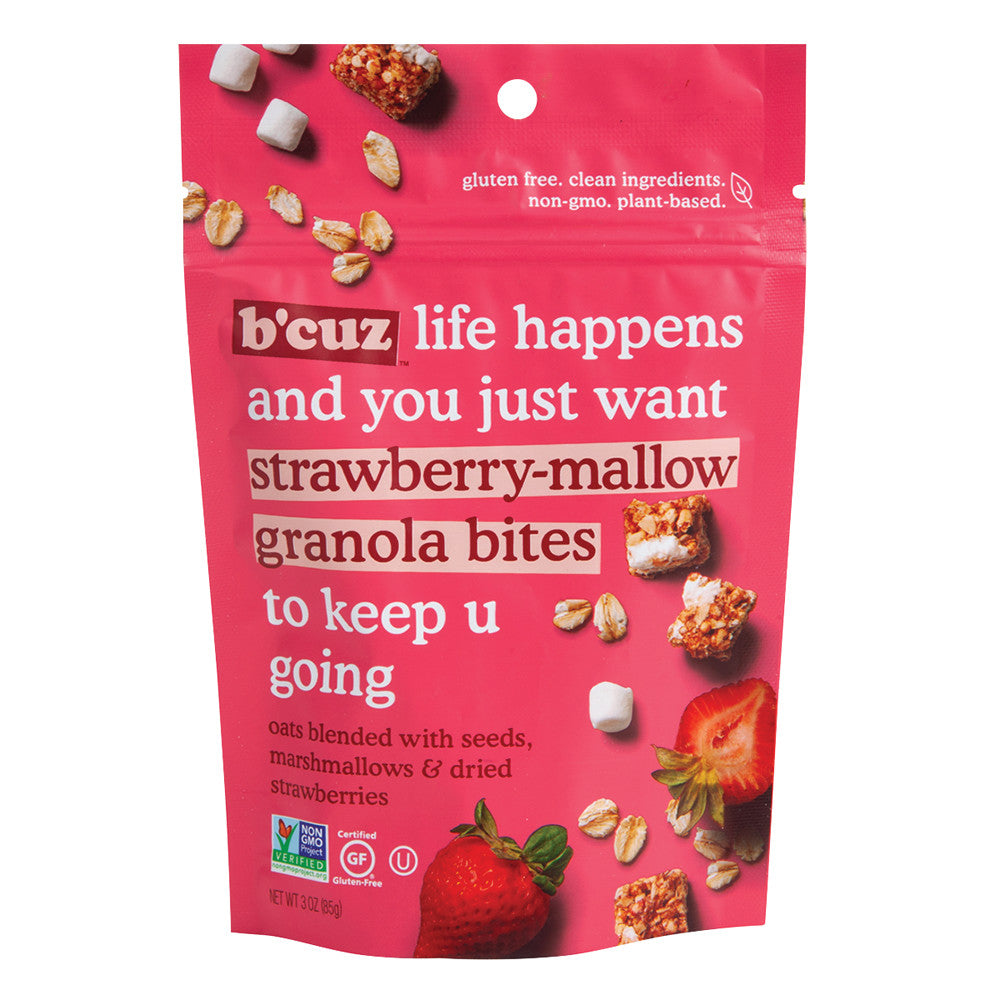 B'Cuz Granola Bites Strawberry-Mallow 3 Oz Pouch