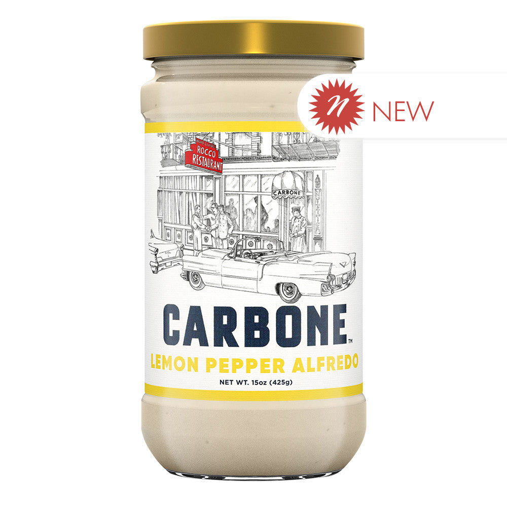 Wholesale Carbone Lemon Pepper Alfredo Sauce 15 Oz Jar- Bulk