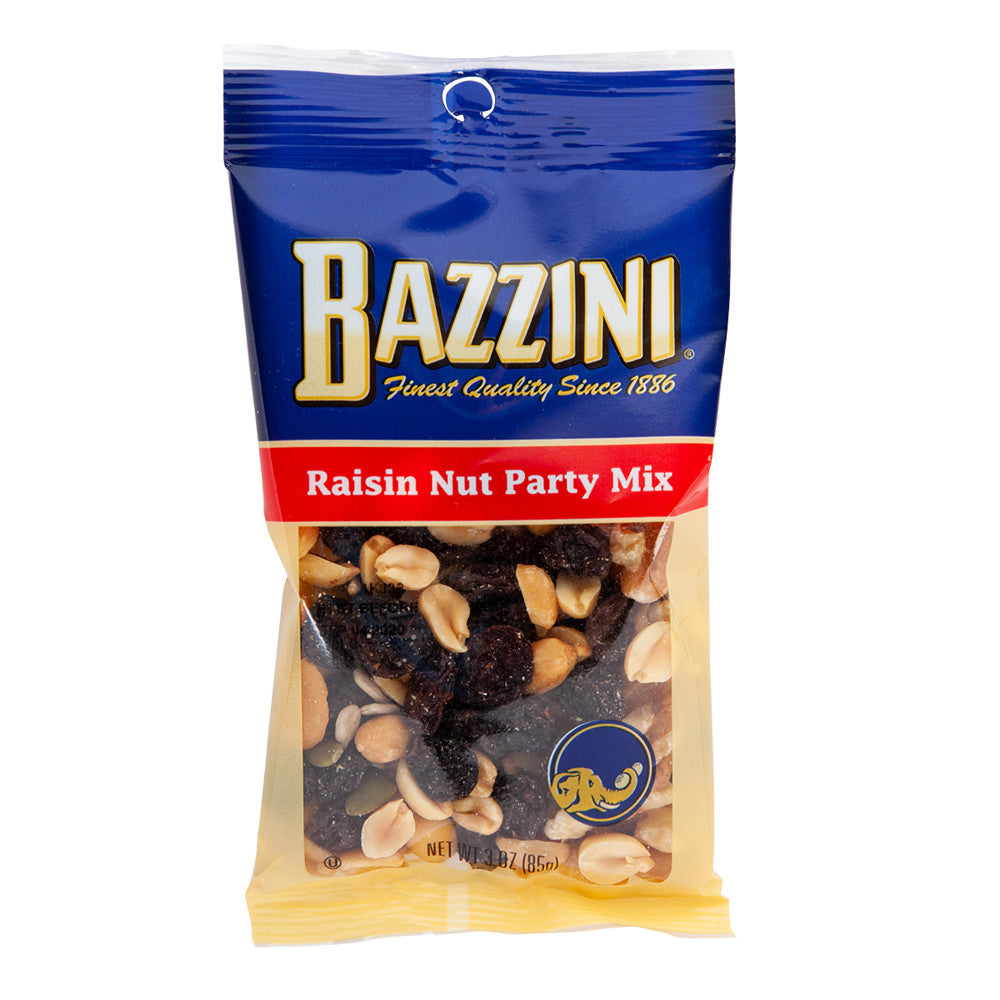 Wholesale Bazzini Raisin Nut Party Mix 3 Oz Peg Bag- Bulk