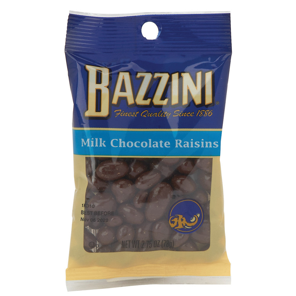 Wholesale Bazzini Milk-Chocolate Raisins 2.75 Oz Peg Bag- Bulk