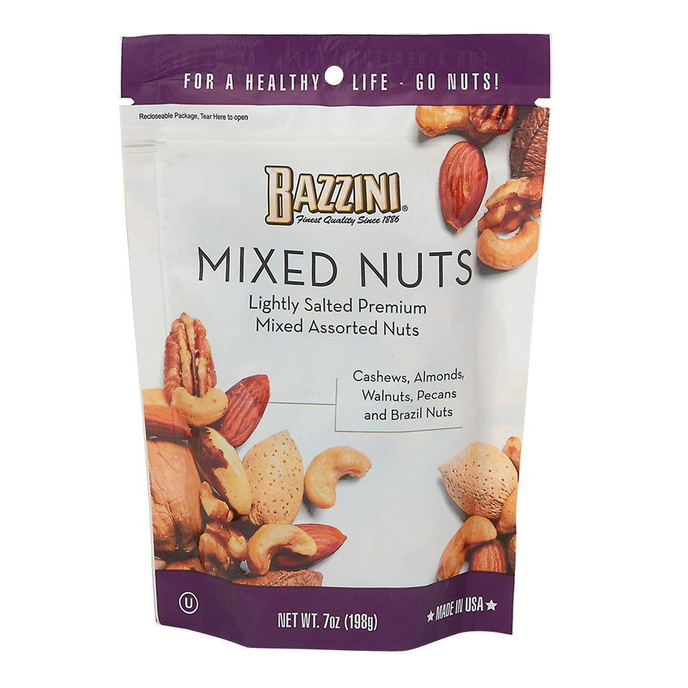 Wholesale Bazzini Salted Mixed Nuts 7 Oz Pouch-8ct Case Bulk