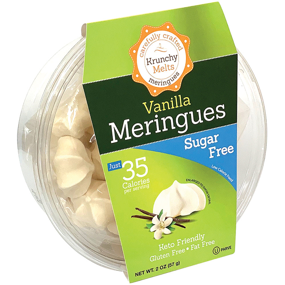 Wholesale Krunchy Melts Sugar Free Vanilla Meringues 2 Oz Tub-12ct Case Bulk