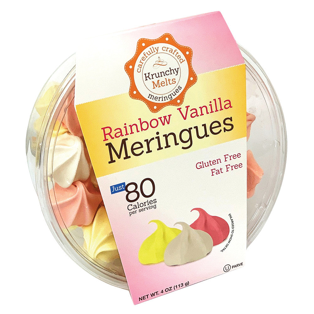 Wholesale Krunchy Melts Rainbow Vanilla Meringues 4 Oz Tub- Bulk