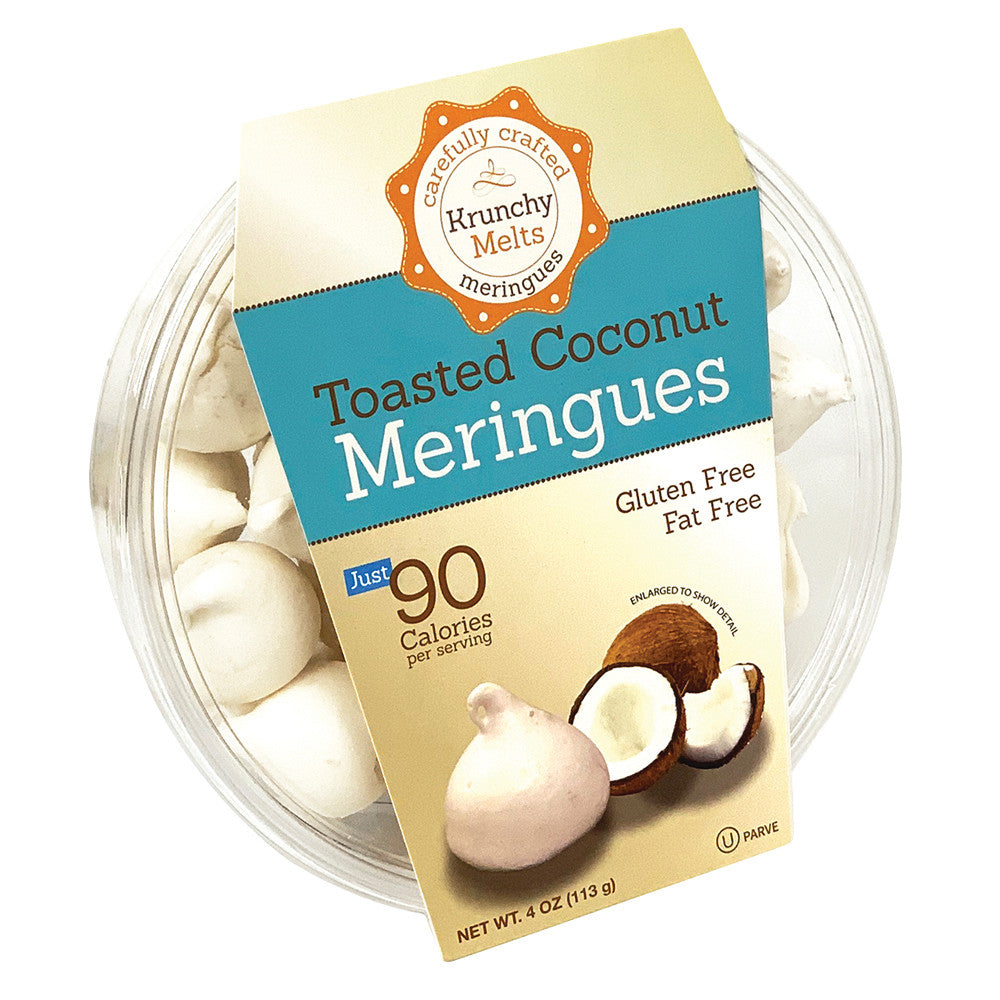 Wholesale Krunchy Melts Toasted Coconut Meringues 4 Oz Tub-12ct Case Bulk