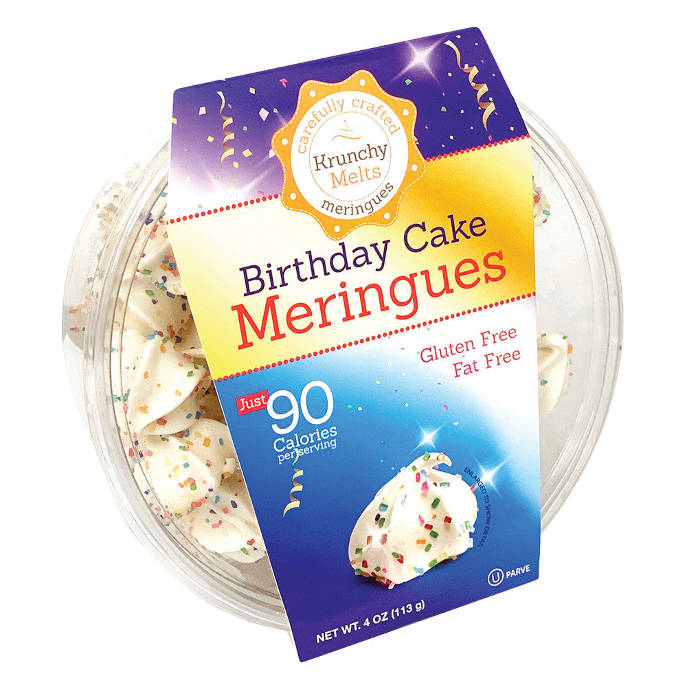 Wholesale Krunchy Melts Birthday Cake Meringues 4 Oz- Bulk