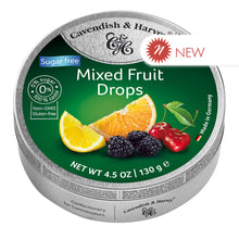 Wholesale Cavendish & Harvey Sugar Free Mixed Fruit Drops 4.5 Oz Tin- Bulk