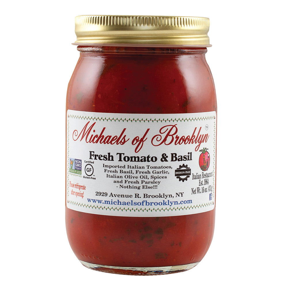 Wholesale Michaels Of Brooklyn Tomato & Basil 16 Oz Jar-6ct Case Bulk