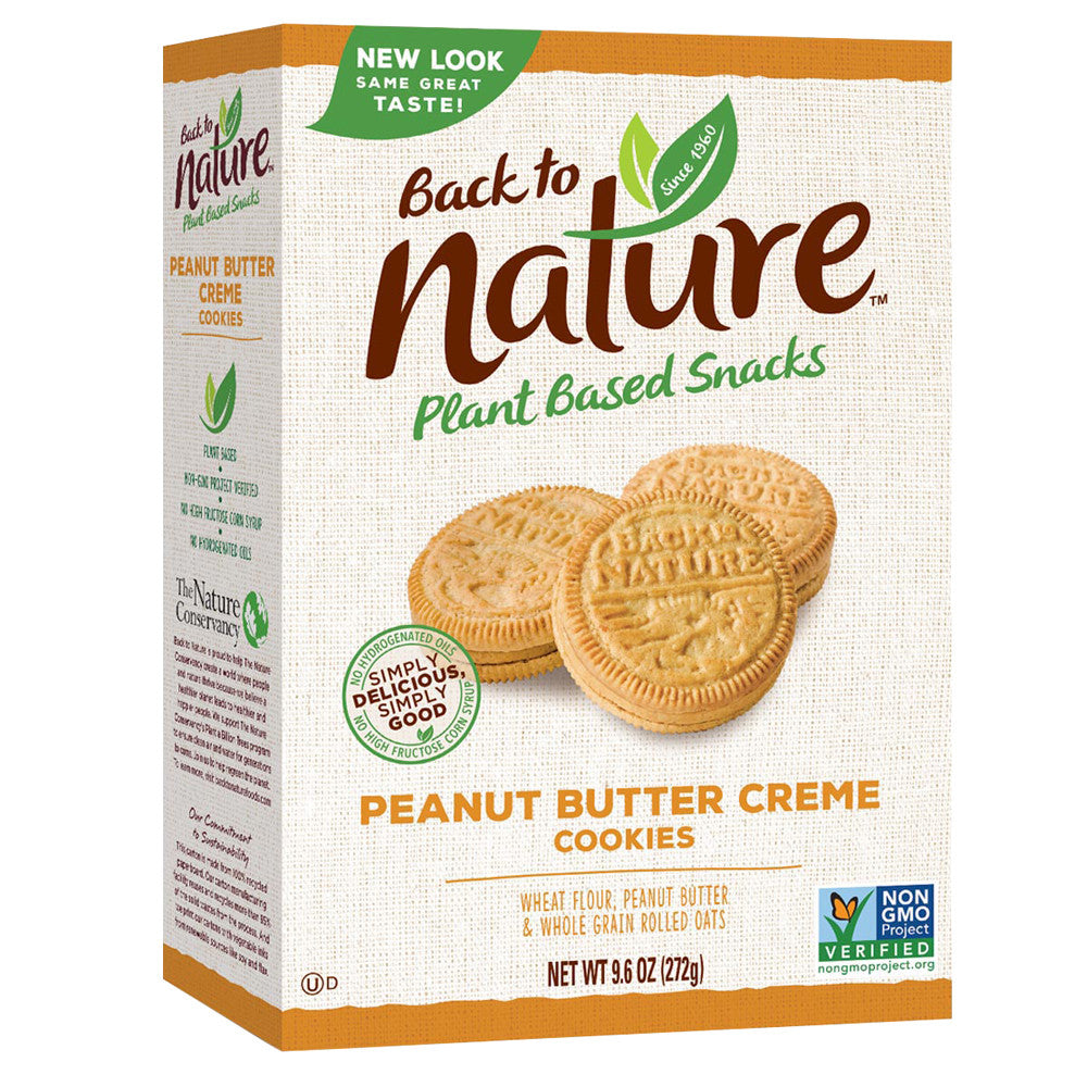 Wholesale Back To Nature Peanut Butter Creme Cookies 9.6 Oz Box-6ct Case Bulk