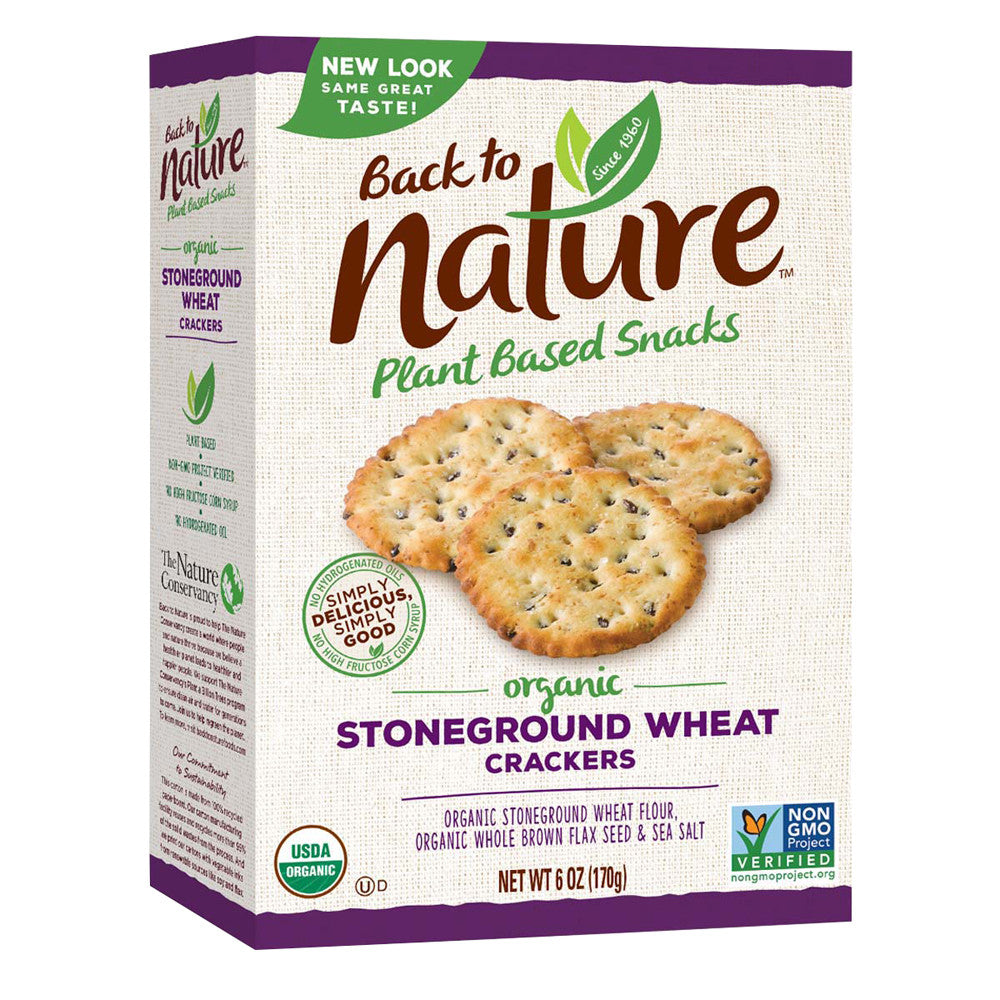 Back To Nature Organic Stoneground Wheat Crackers 6 Oz Box