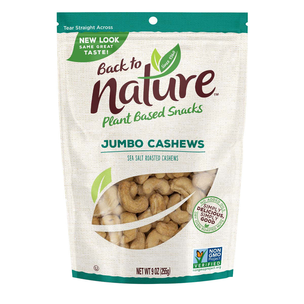 Wholesale Back To Nature Jumbo Cashews 9 Oz Pouch-9ct Case Bulk