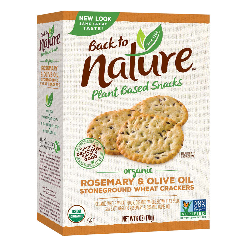 Wholesale Back To Nature Rosemary And Olive Oil Crackers 8 Oz Box-6ct Case Bulk