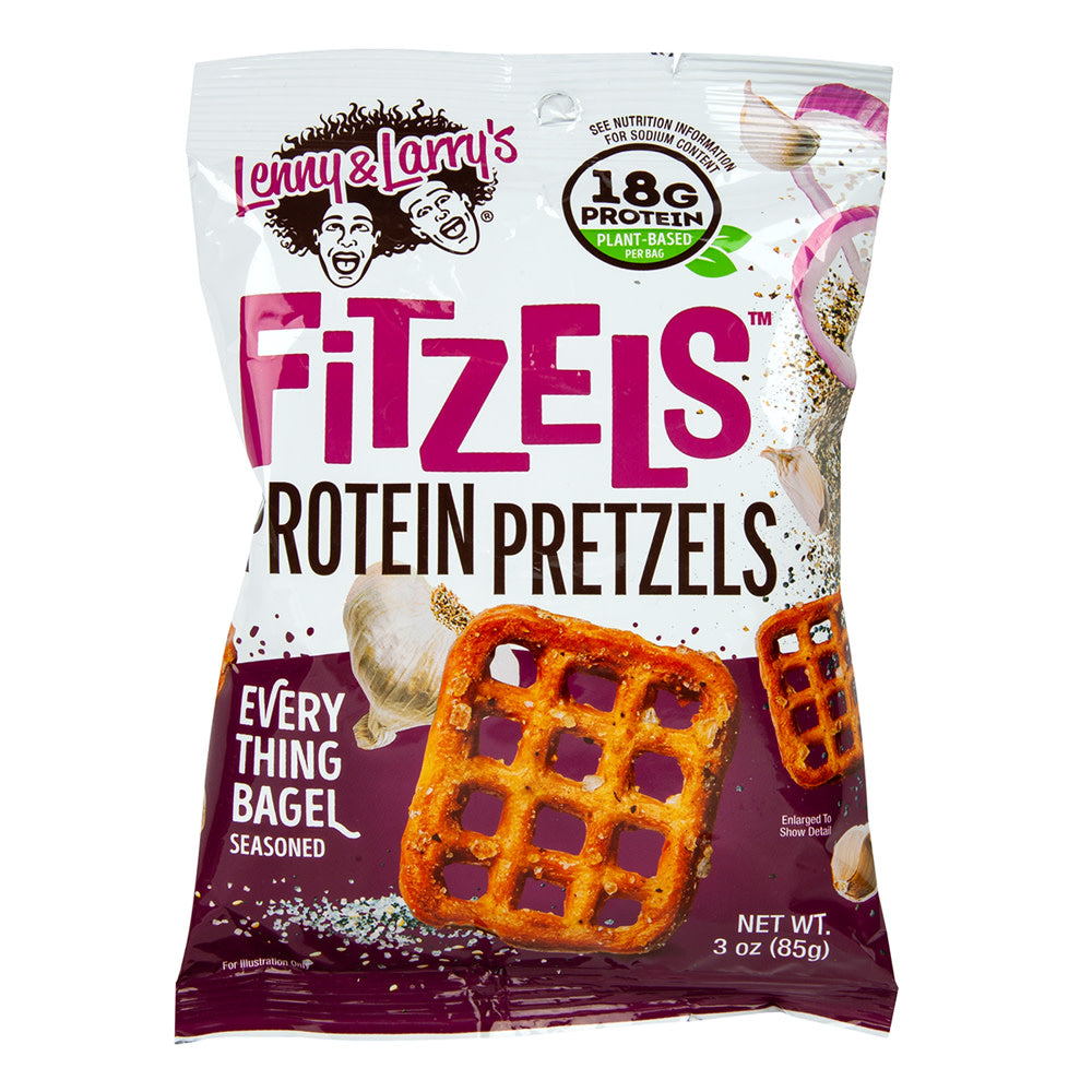 Wholesale Lenny & Larry'S Everything Bagel Fitzels Protein Pretzels 3 Oz Bag-8ct Case Bulk