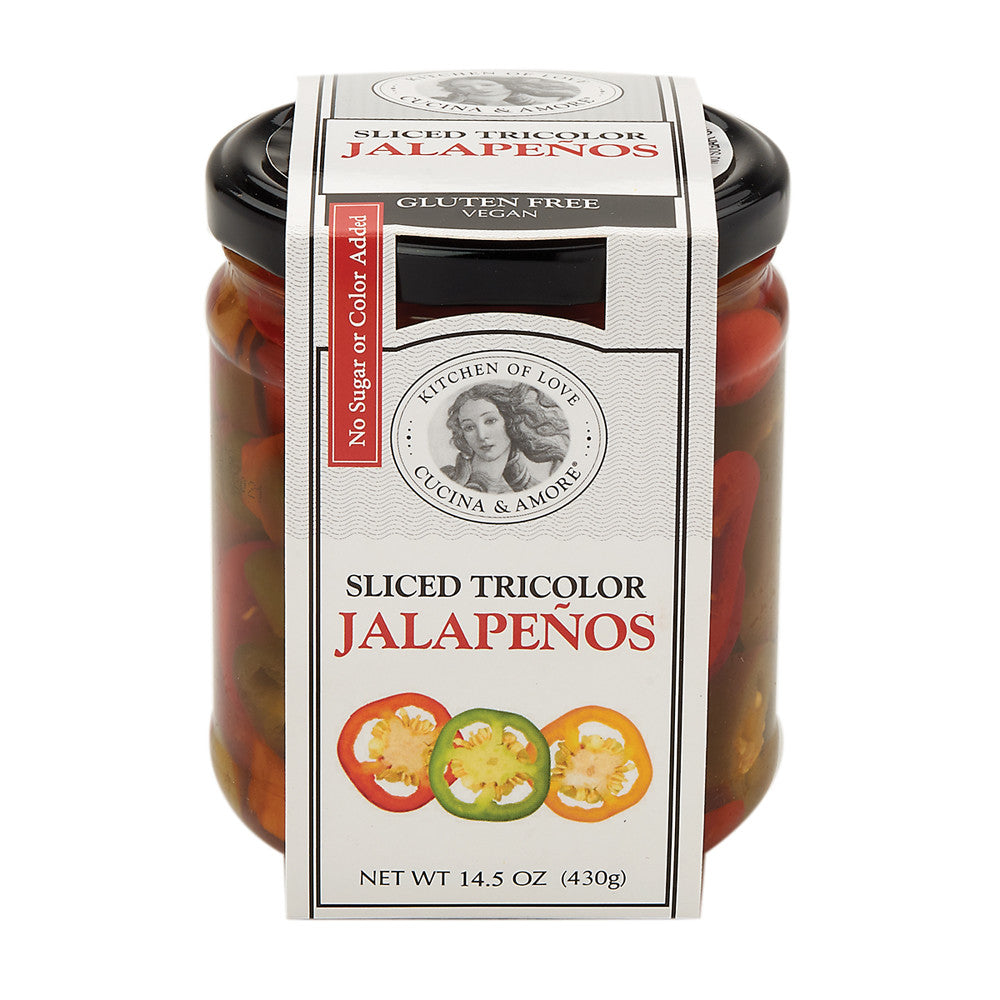 Wholesale Cucina & Amore Sliced Tricolor Jalapenos 14.5 Oz Jar- Bulk