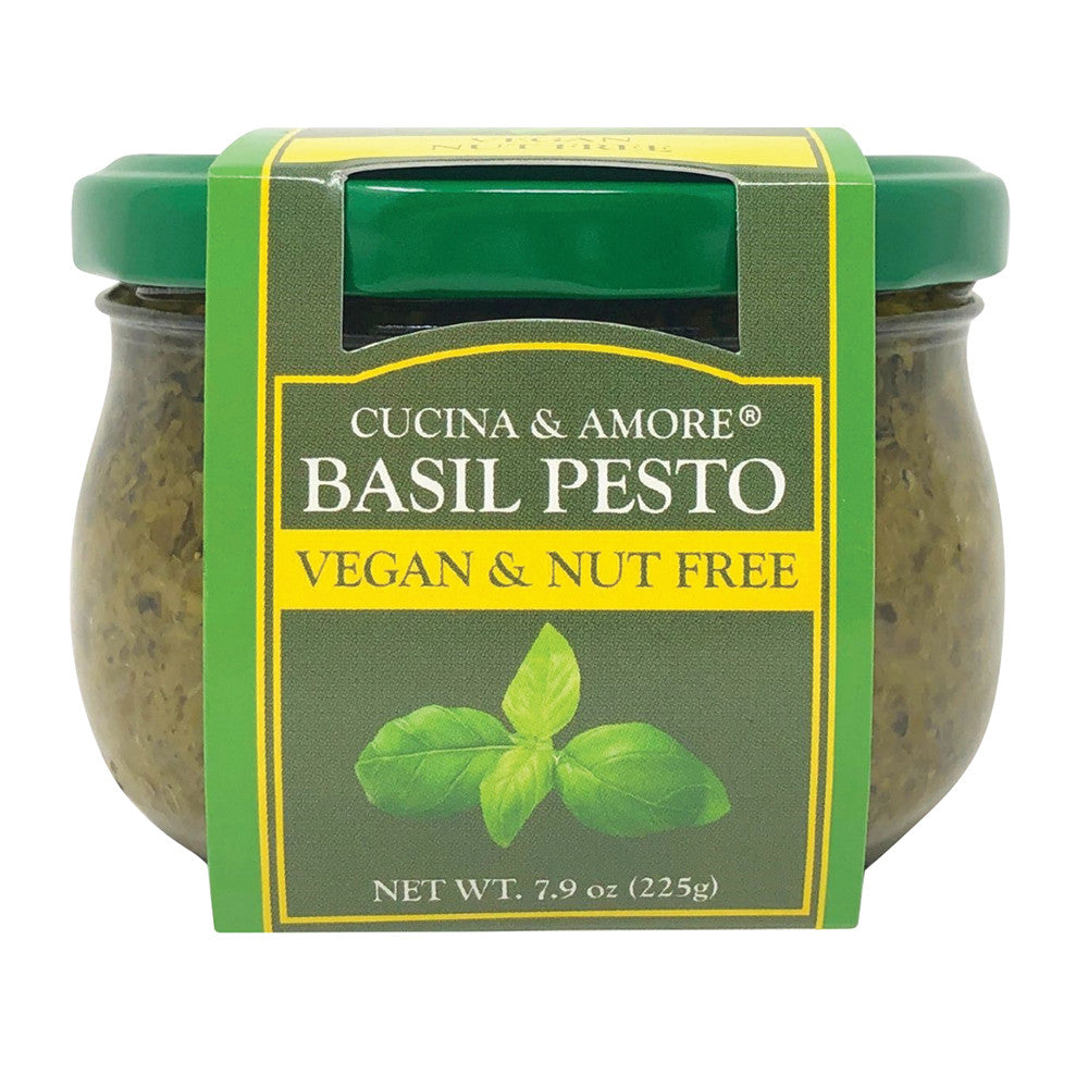 Wholesale Cucina & Amore Vegan Nut Free Basil Pesto 7.9 Oz Jar-6ct Case Bulk