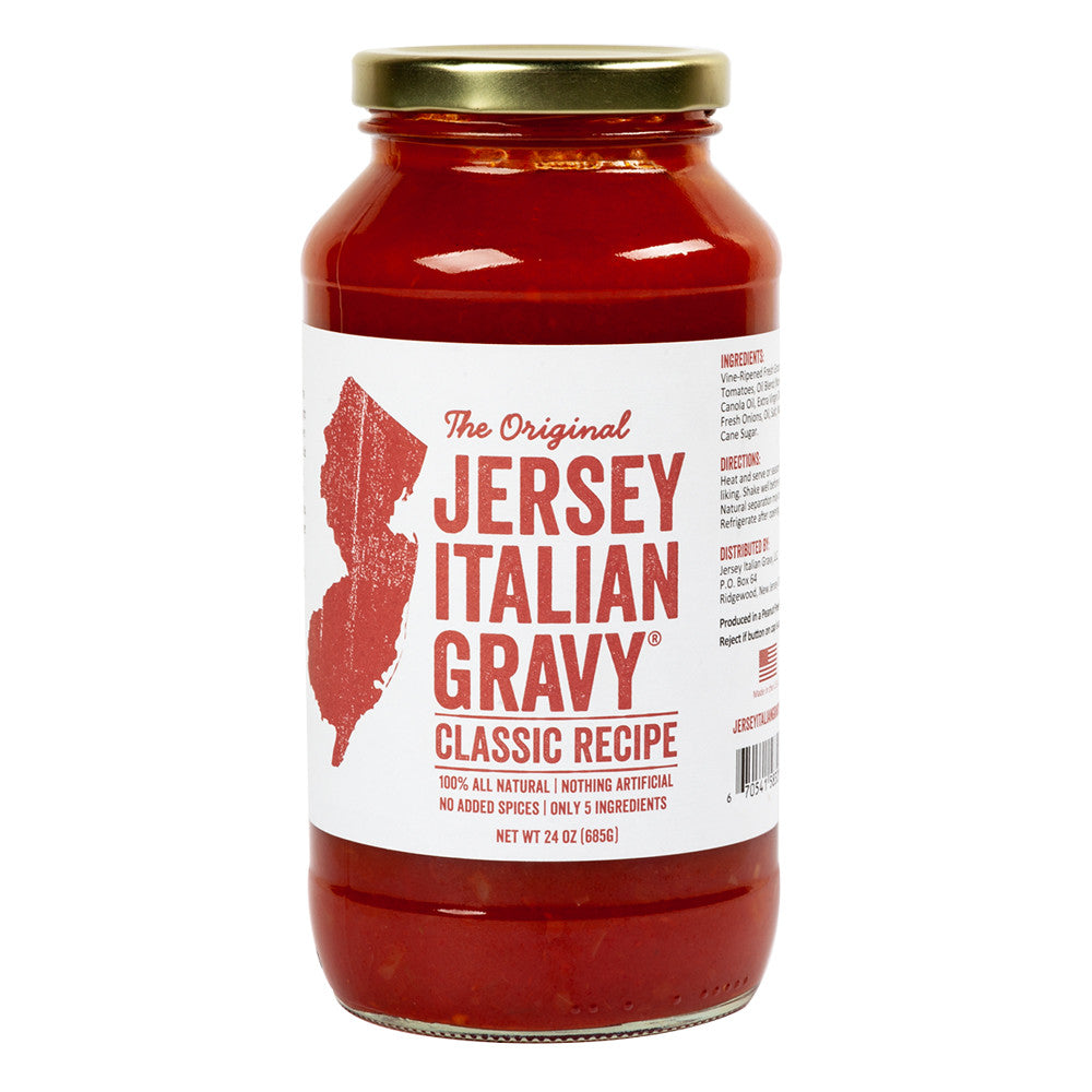 Wholesale Jersey Italian Gravy Classic 24 Oz Jar- Bulk