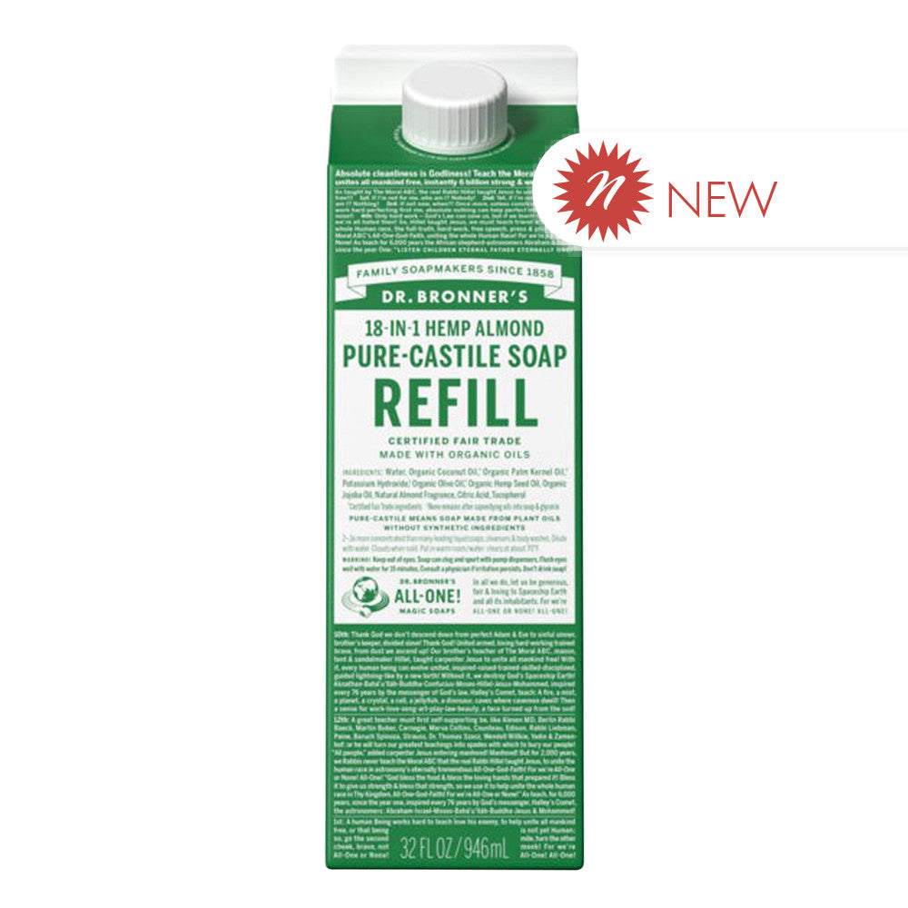 Wholesale Dr. Bronner'S - Refill Crtn Liq Soap - Almond - 32Oz-12ct Case Bulk