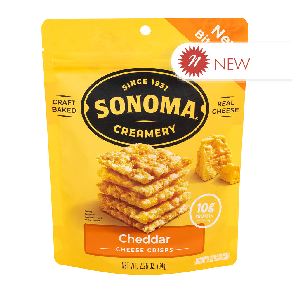 Wholesale Sonoma Creamery Cheddar Cheese Crisps 2.25 Oz Bag- Bulk