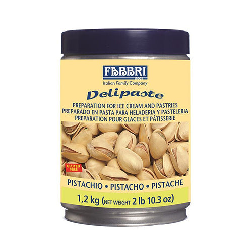 Wholesale Fabbri Delipaste Pistachio with Pieces Flavoring Paste 1.5kg 8ct-8ct Case Bulk