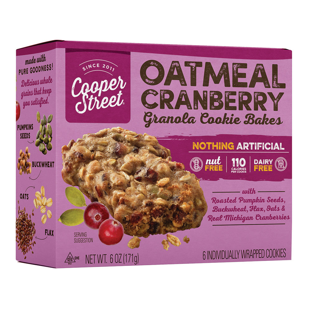 Wholesale Cooper Street Oatmeal Cranberry Granola Cookie Bars 6 Oz 6 Ct Box- Bulk