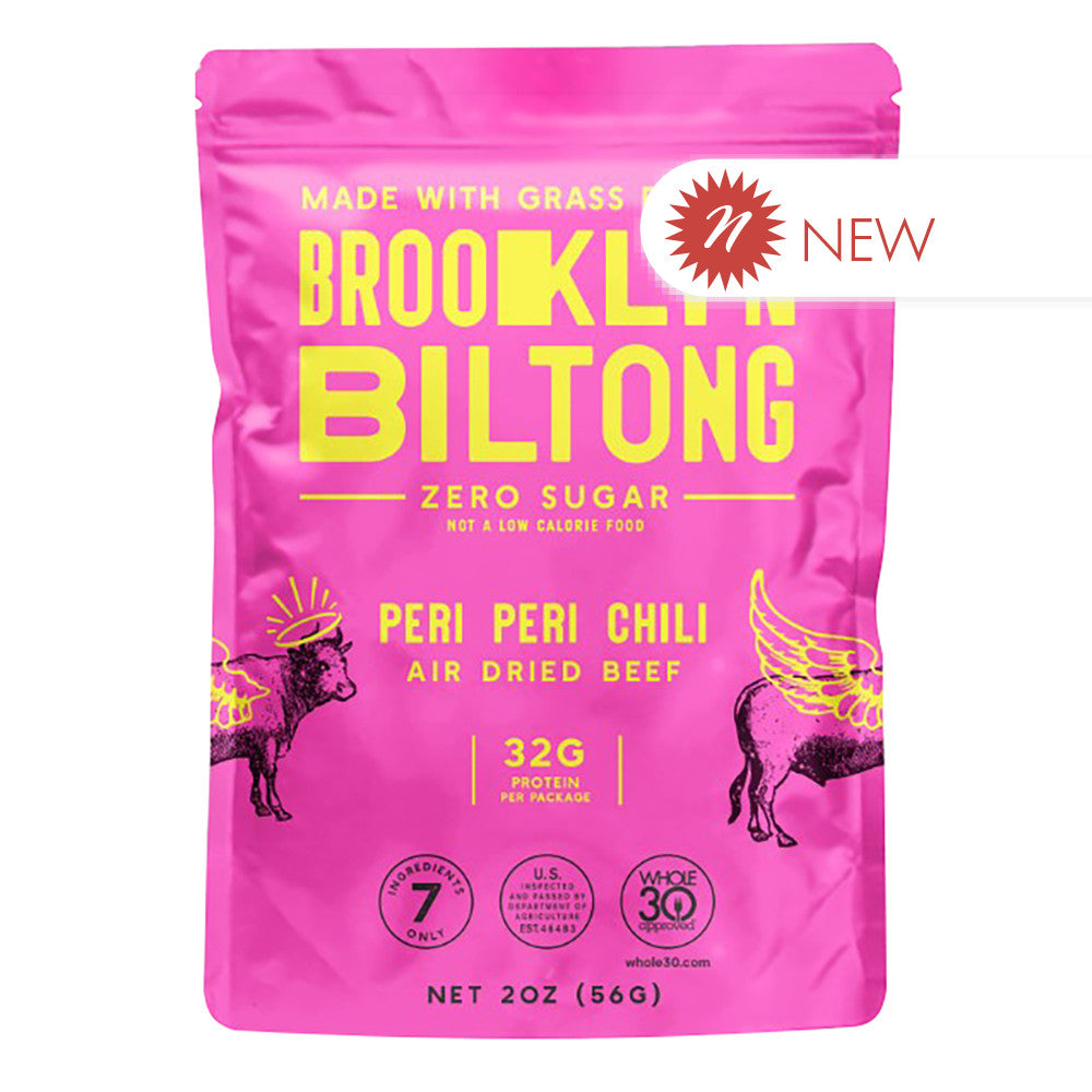 Wholesale Brooklyn Biltong - Periperi - Airdried Beef - 2Oz-8ct Case Bulk