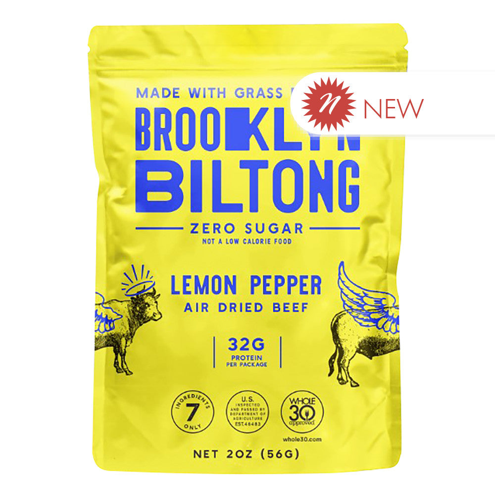 Wholesale Brooklyn Biltong - Lemon Pepper - Ab - 2Oz-8ct Case Bulk