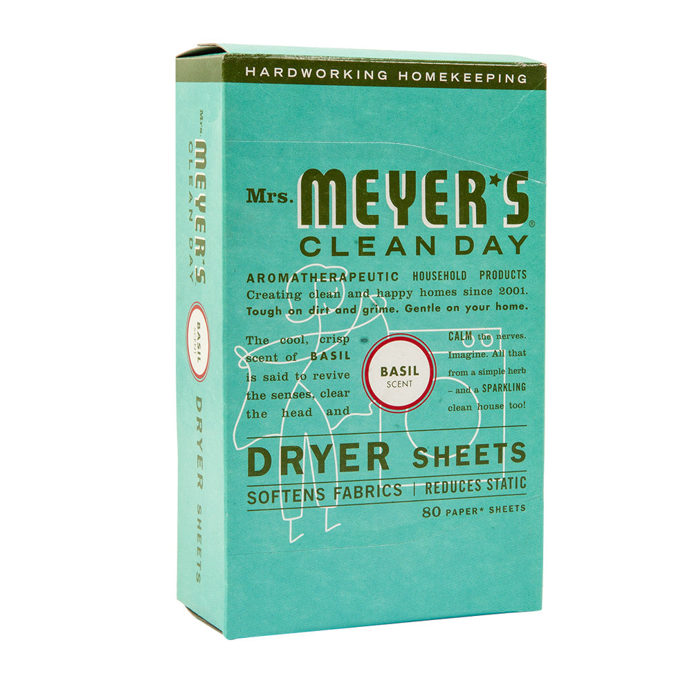 Wholesale Mrs. Meyer's Basil Dryer Sheets 80 Ct Box Bulk