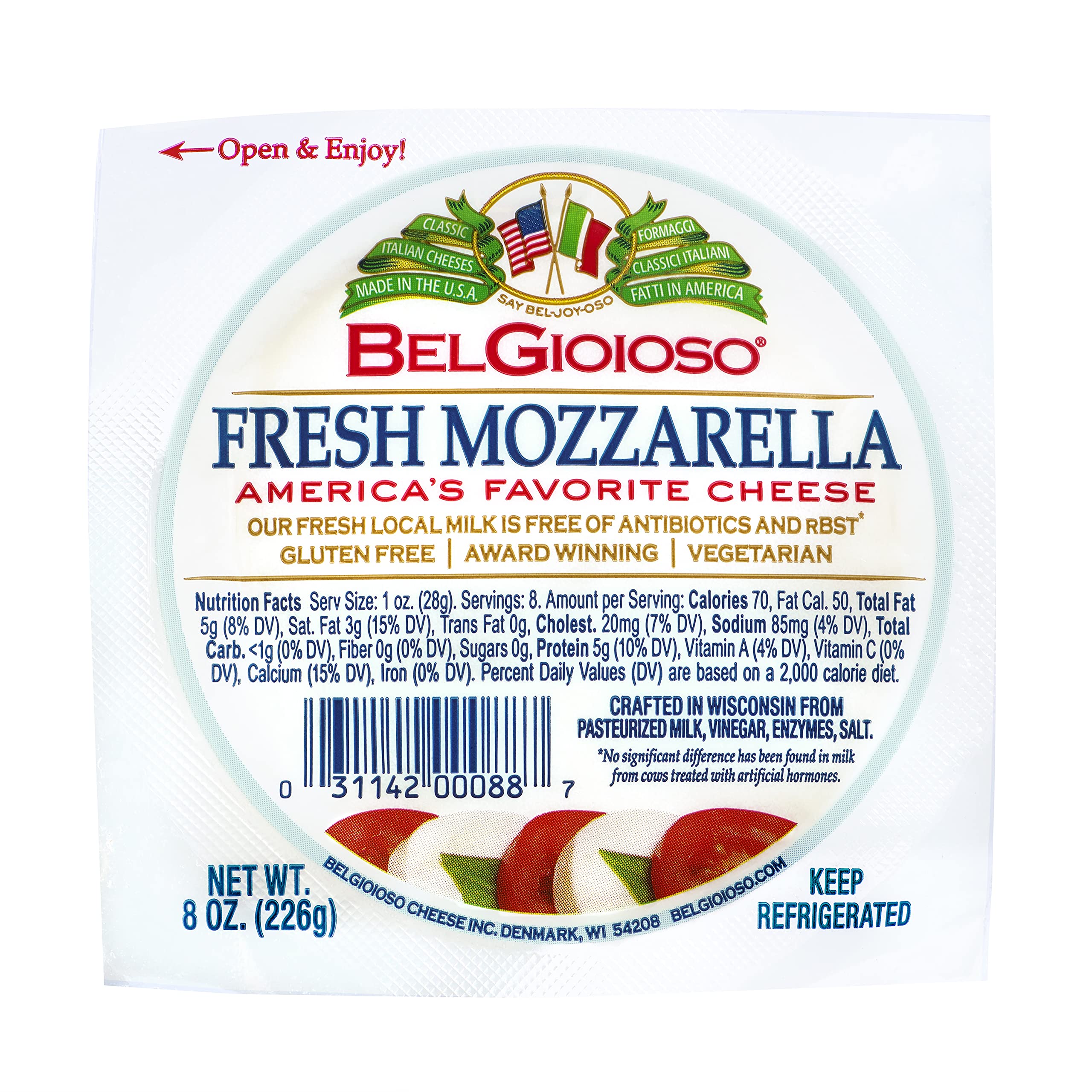 BelGioioso Mozzarella Cheese Ball All Natural Fresh 8oz 12ct