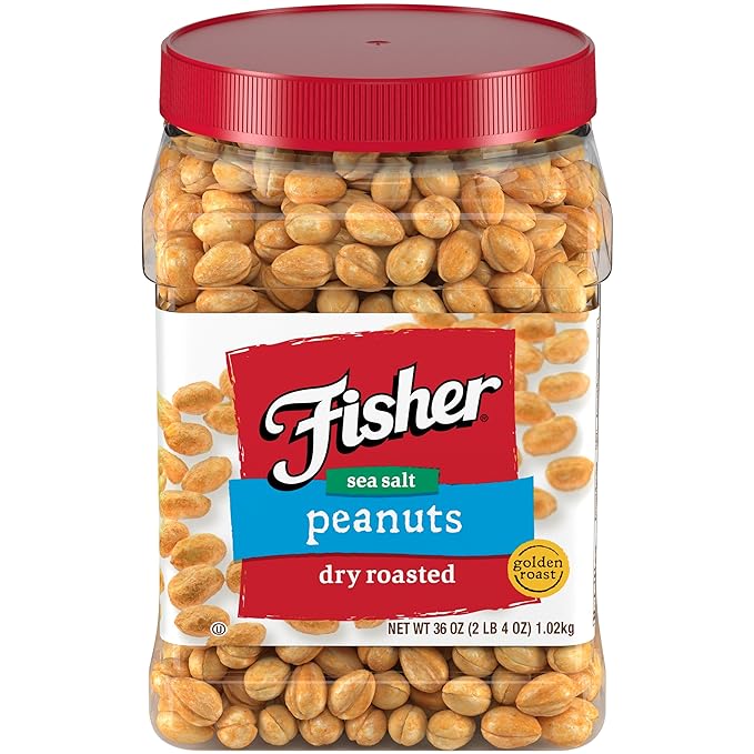 Fisher Snack Sea Salt Dry Roasted Peanuts 36oz Bottle