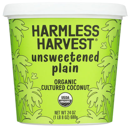 Wholesale Harmless Harvest Organic Unsweetened Plain Vegan Coconut Yogurt 24 OZ- Bulk