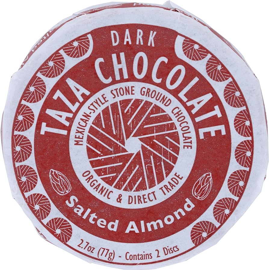 Taza Chocolate Organic Mexicano Disc 40% Dark Chocolate Salted Almond 2.7oz 12ct