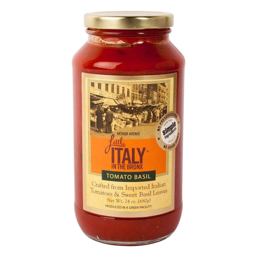 Wholesale Little Italy In The Bronx Tomato Basil Sauce 24 Oz Jar- Bulk