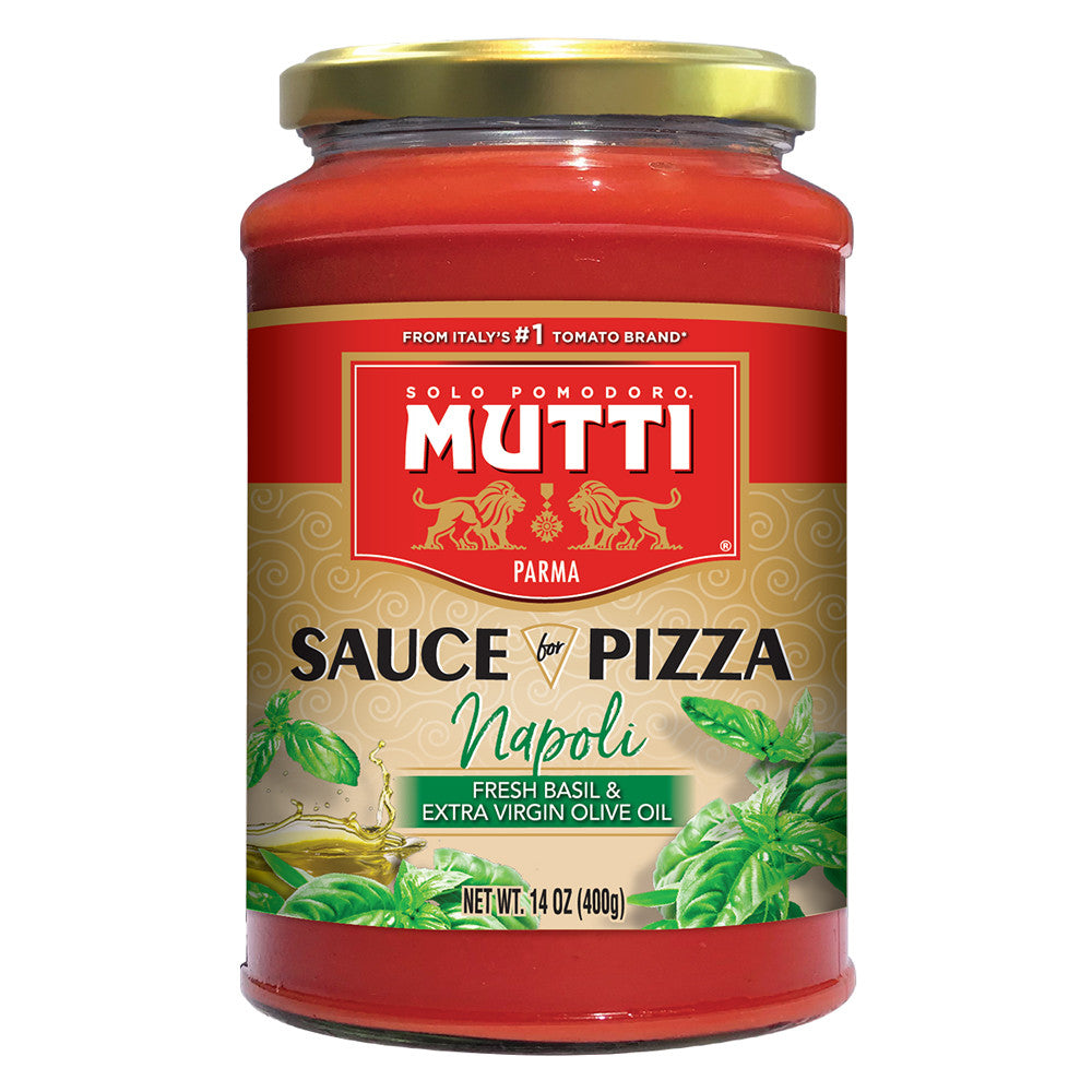 Wholesale Mutti Fresh Basil & Evoo Napoli Pizza Sauce 14 Oz Jar-6ct Case Bulk