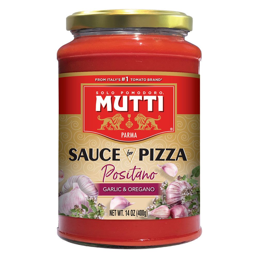 Wholesale Mutti Garlic & Oregano Positano Pizza Sauce 14 Oz Jar-6ct Case Bulk