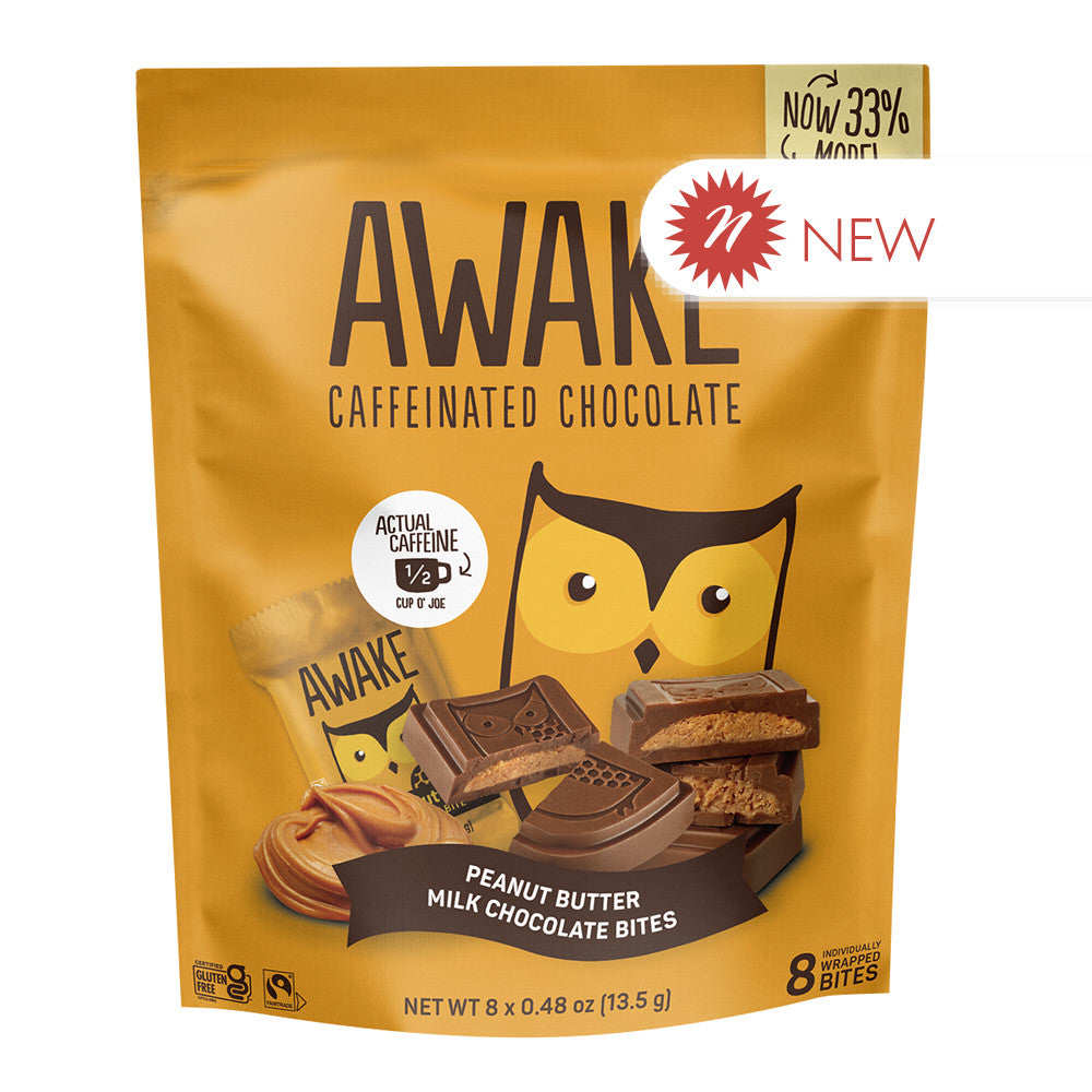 Wholesale Awake - Peanut Butter Milk Chocolate Bite(8Ct) - 3.8Oz - Pk10- Bulk