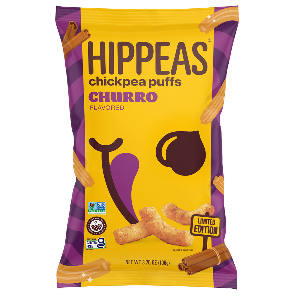 Wholesale Hippeas Churro Puffs 3.75 Oz Bag-12ct Case Bulk