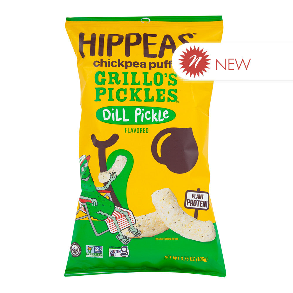 Wholesale Grillo'S Pickles Hippeas Dill Pickle Chickpea Puffs 3.75 Oz Bag- Bulk
