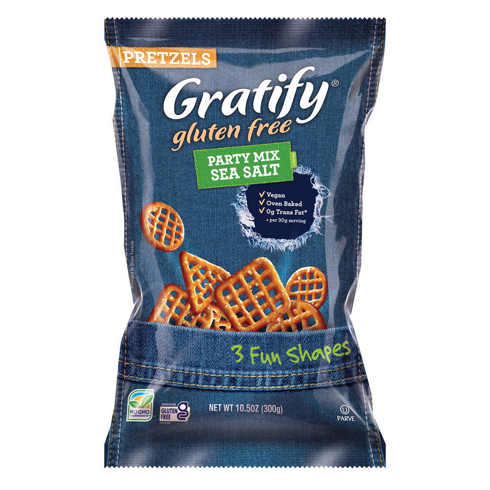 Wholesale Gratify Gluten Free Pretzel Party Mix 10.5 Oz-6ct Case Bulk