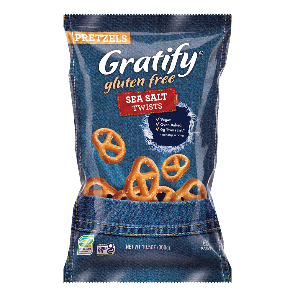 Wholesale Gratify Gluten Free Pretzel Twists 10.5 Oz Pouch- Bulk