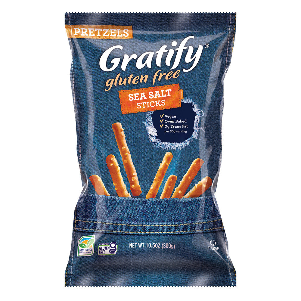 Wholesale Gratify Gluten Free Pretzel Sticks 10.5 Oz Bag-6ct Case Bulk