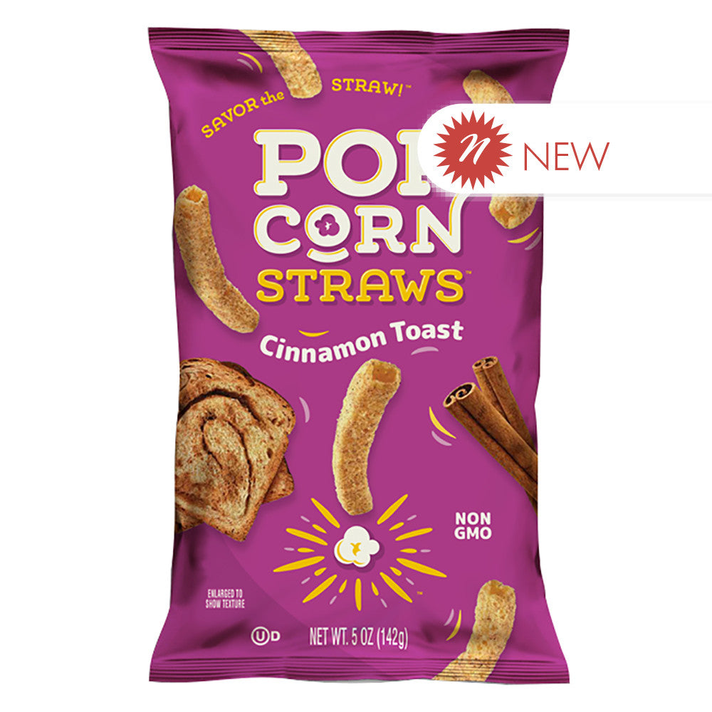 Wholesale Popcorn Straws Cinnamon Toast Popcorn Straws 5 Oz Bag-12ct Case Bulk