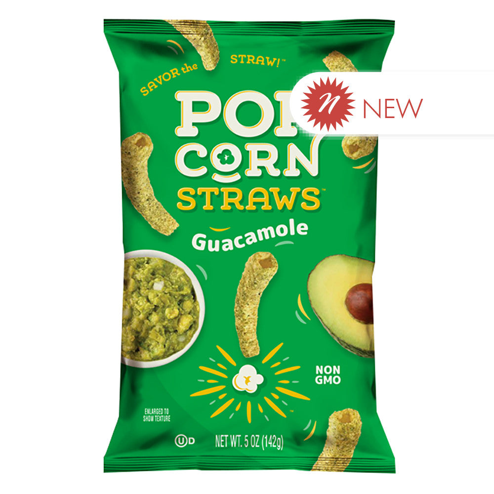 Wholesale Popcorn Straws Guacamole Popcorn Straws 5 Oz Bag-12ct Case Bulk