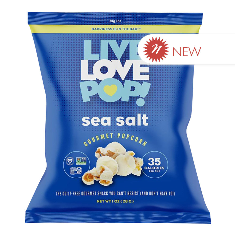 Wholesale Live Love Pop! Sea Salt Gourmet Popcorn 1 Oz Bags-24ct Case Bulk