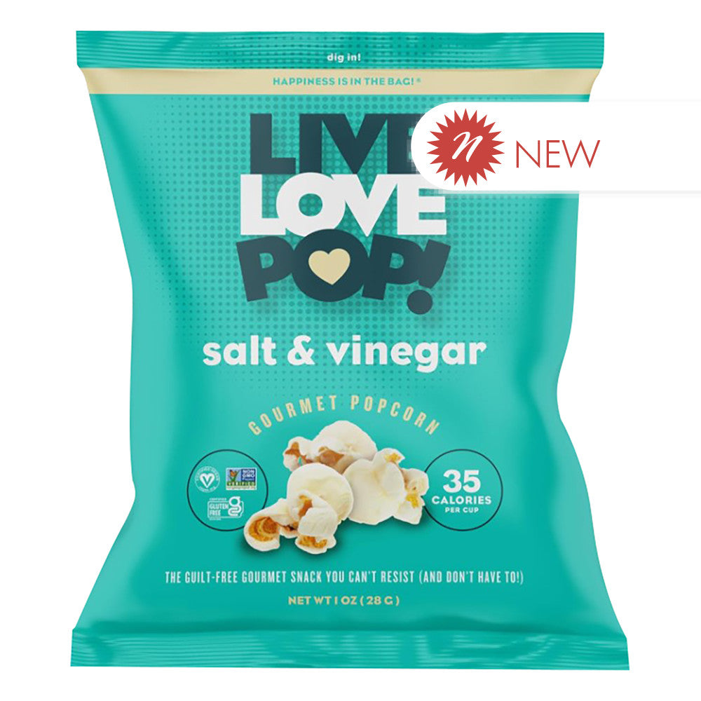 Wholesale Live Love Pop! Salt & Vinegar Gourmet Popcorn 1 Oz Bags- Bulk