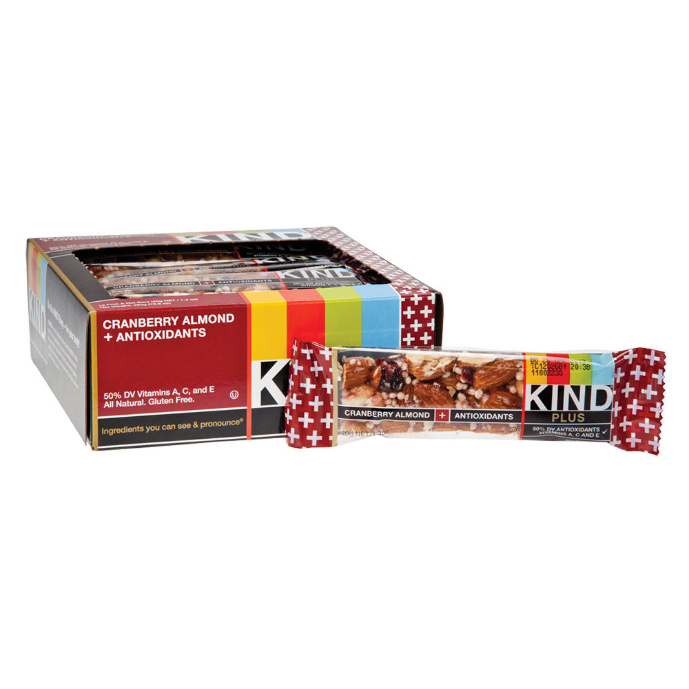 Wholesale Kind Plus Cranberry Almond 1.4 Oz Bar- Bulk