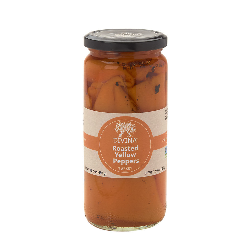 Divina Roasted Yellow Peppers 13 Oz Jar